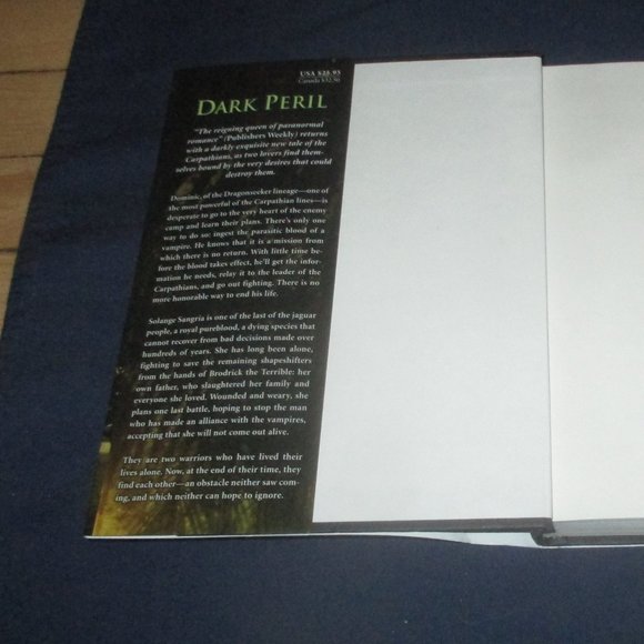 Dark Peril: A Carpathian Novel (Christine Feehan, 2010) Hardcover Book - Picture 2 of 9